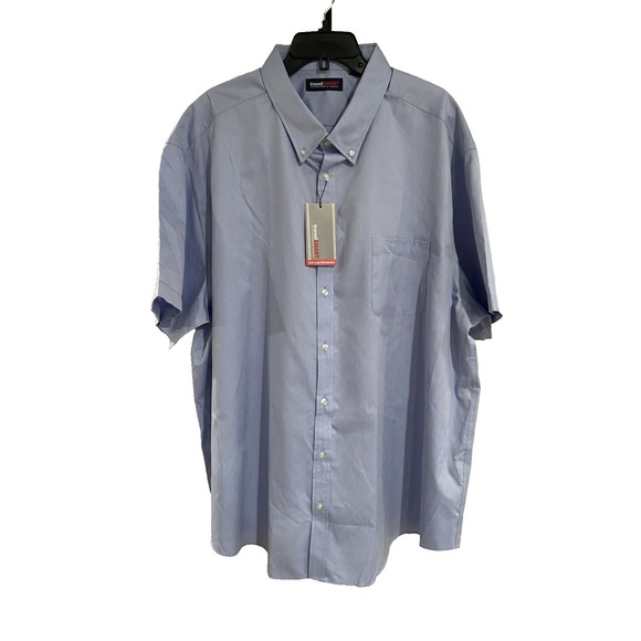 Roundtree & Yorke Other - Travel Smart Men Shirt 4XLT Button TALL Man Non Iron BLUE BRAND NEW $59.50